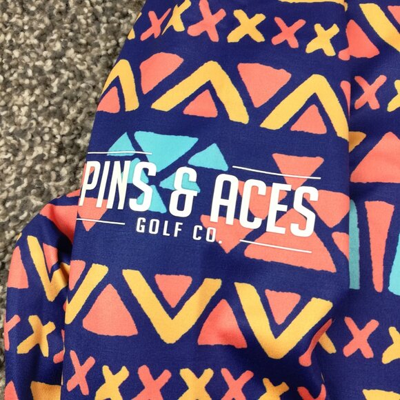 NWT Pins & Aces Jacket Aztec Southwestern Performance Golf 1/4 Zip Mens Small - Picture 3 of 10